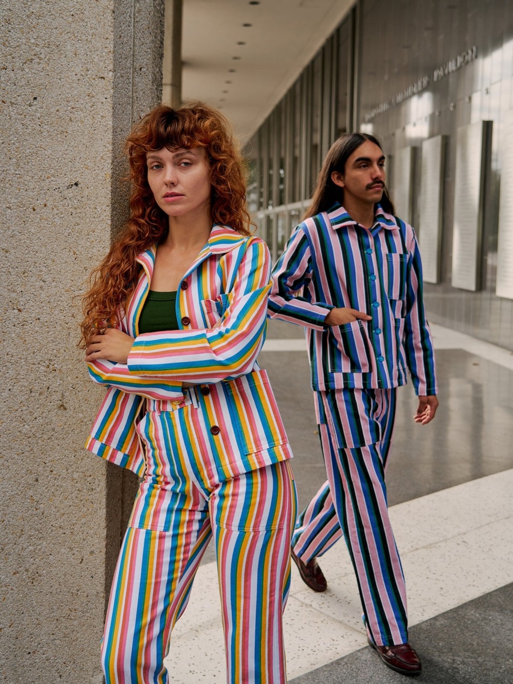Big Bud Press Work Jacket - Small- Multicolor Rainbow Stripe